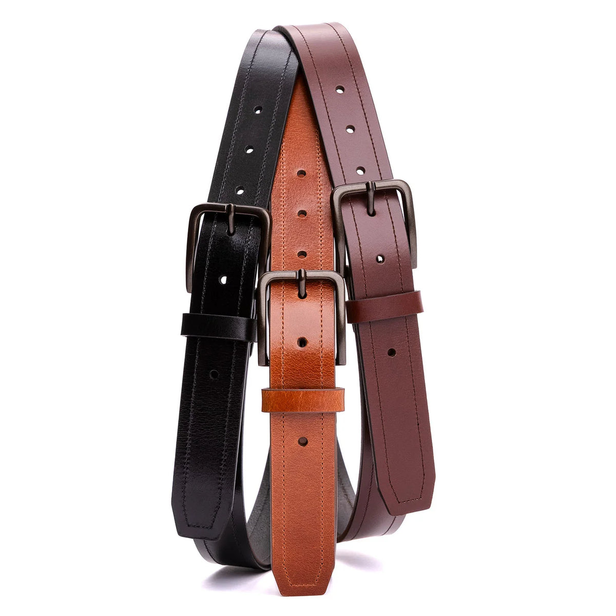 Men's Top Stitch Leather Belt
